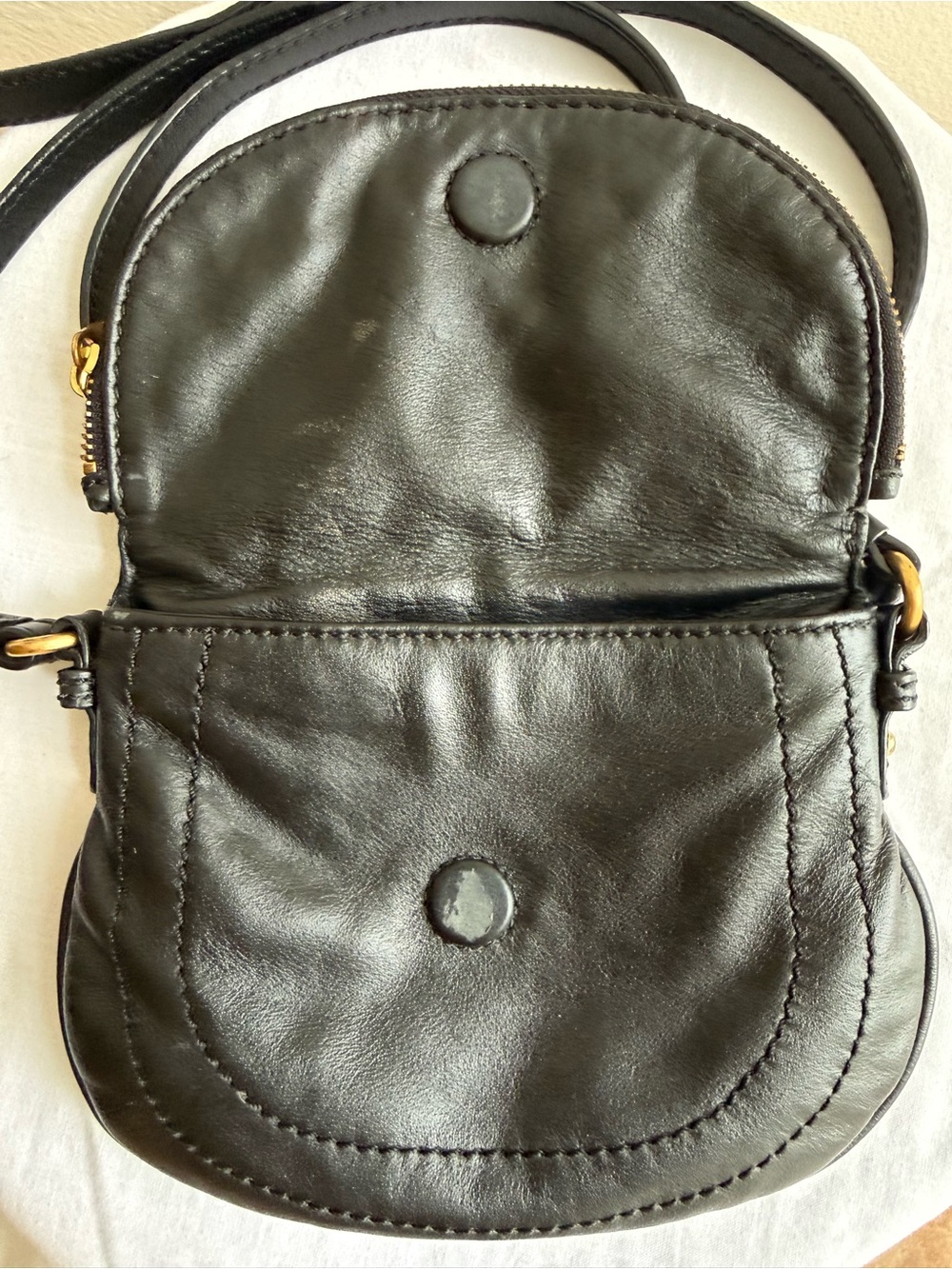 Marc by Marc Jacobs Petal to the Metal Bird Black Leather Crossbody Bag Y2K - Picture 3 of 7